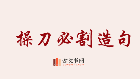 用操刀必割造句「操刀必割」相关的例句（共6条）