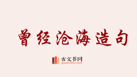 用曾经沧海造句「曾经沧海」相关的例句（共41条）