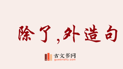 用除了,外造句「除了,外」相关的例句（共291条）