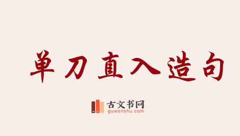 用单刀直入造句「单刀直入」相关的例句（共40条）